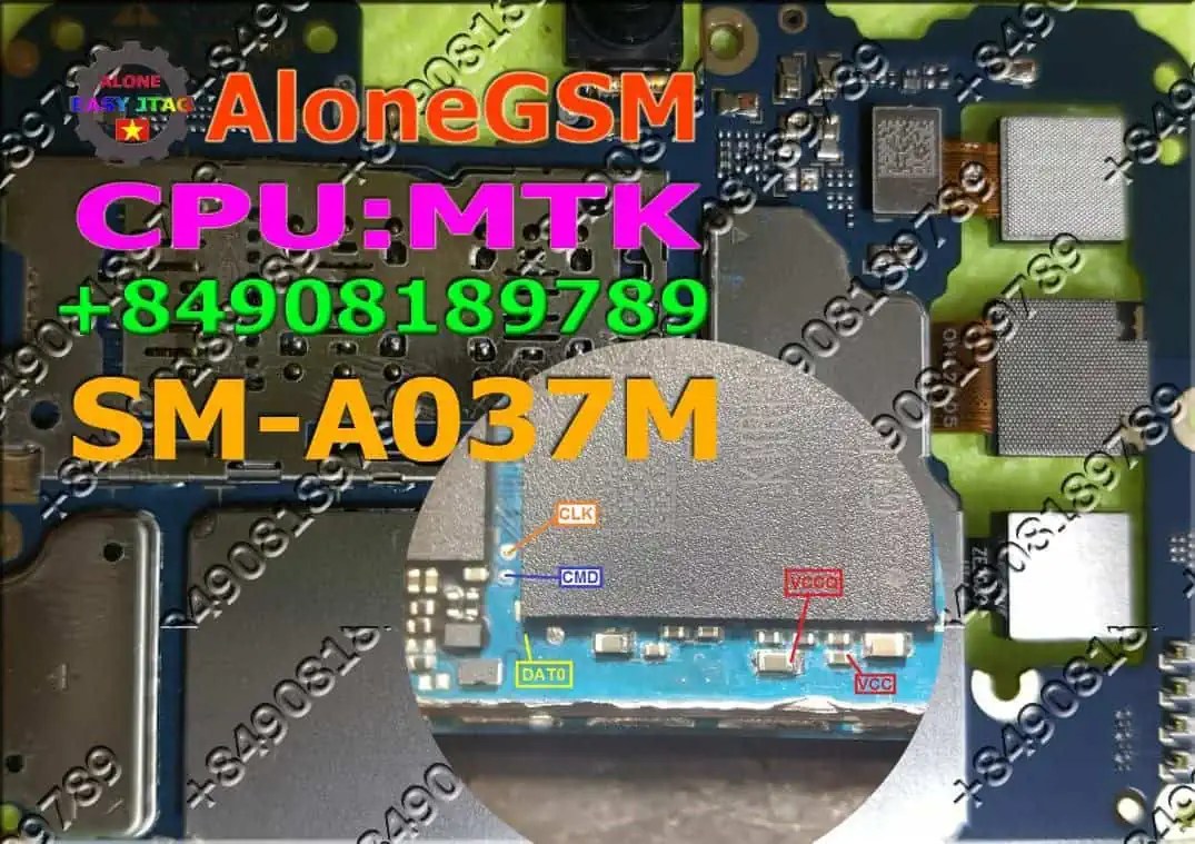 Samsung Galaxy A03s A037F ISP EMMC PinOUT Test Point, 48 OFF