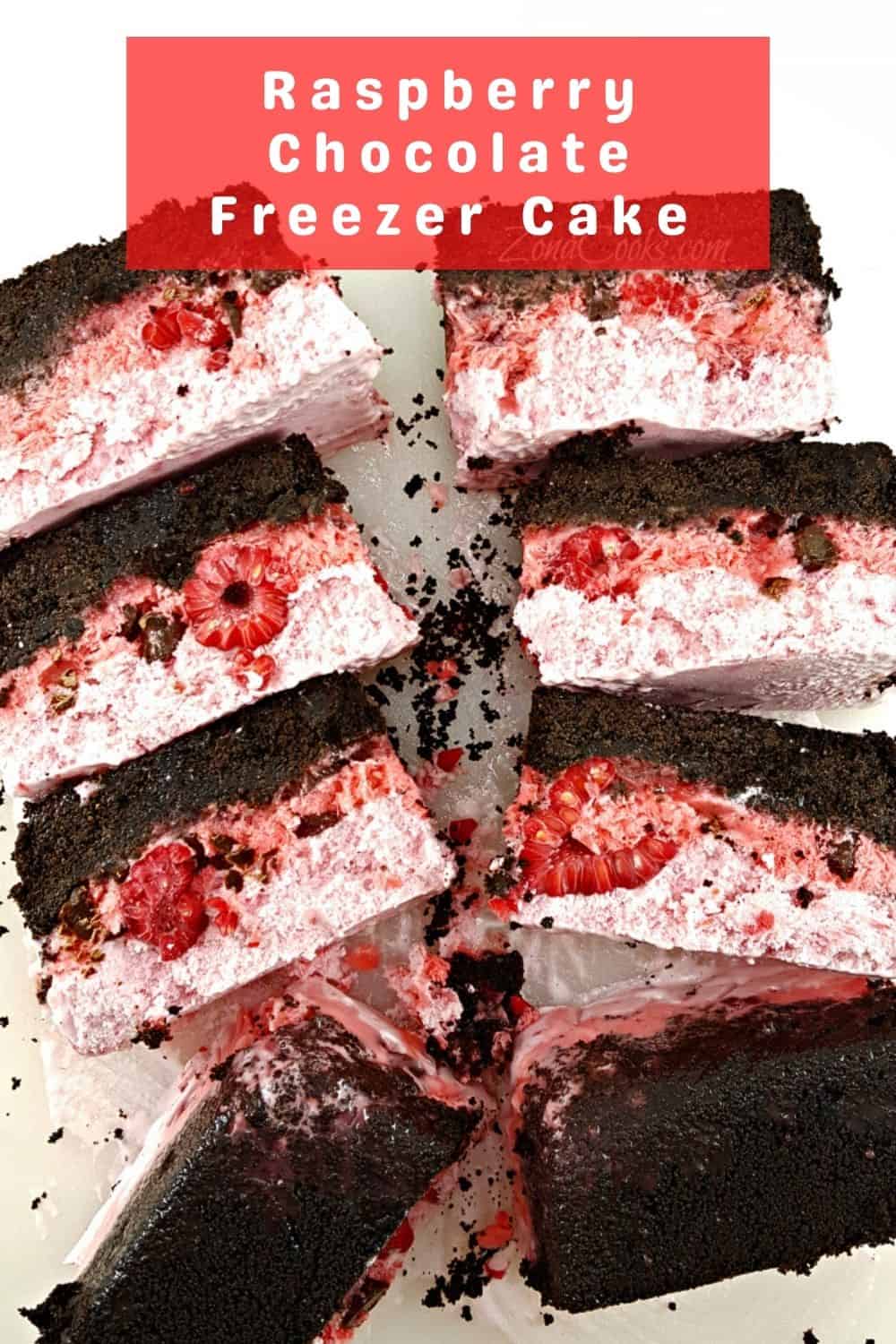 Raspberry Chocolate Freezer Cake (Small Batch) • Zona Cooks