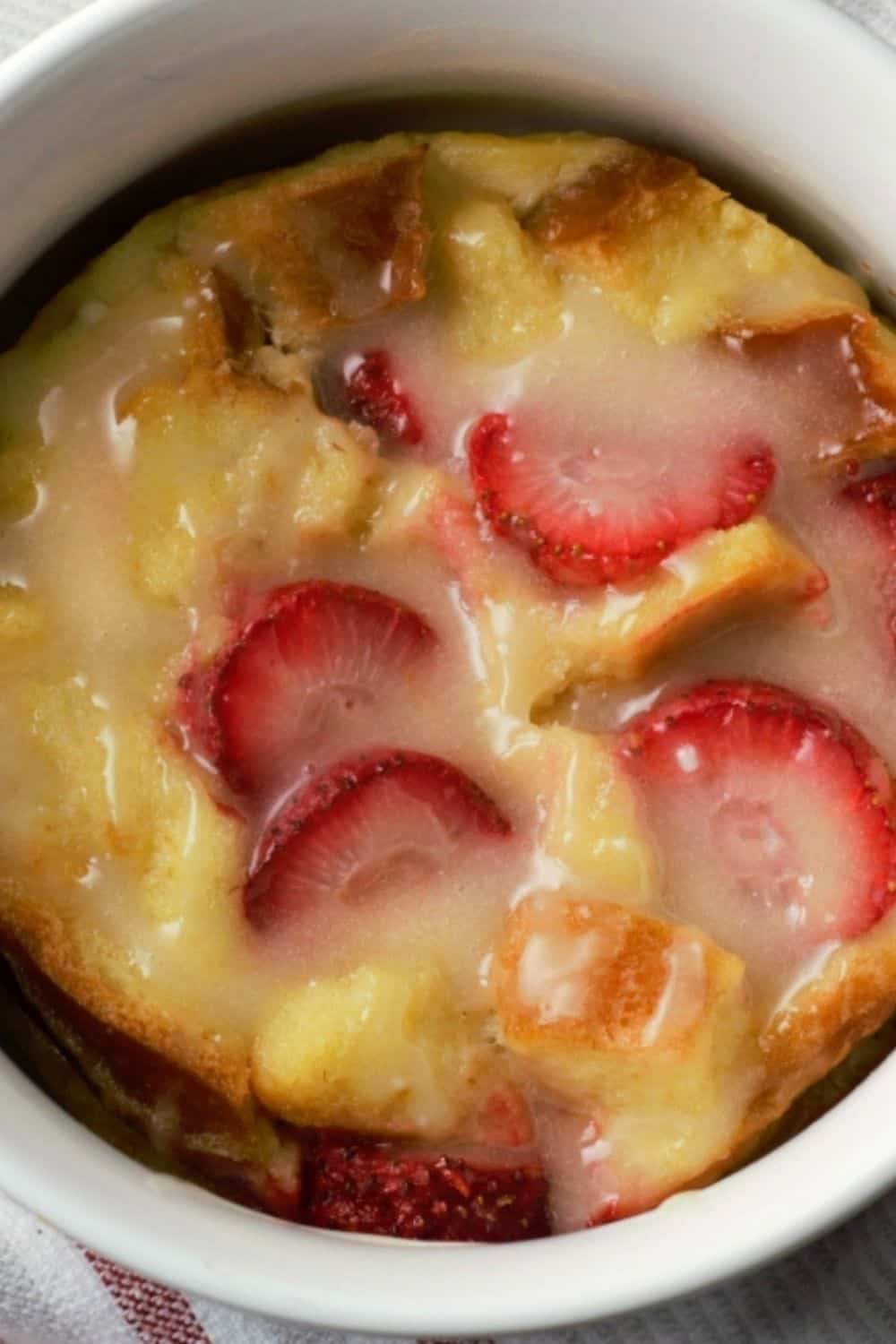 Easy Strawberries and Cream Bread Pudding • Zona Cooks