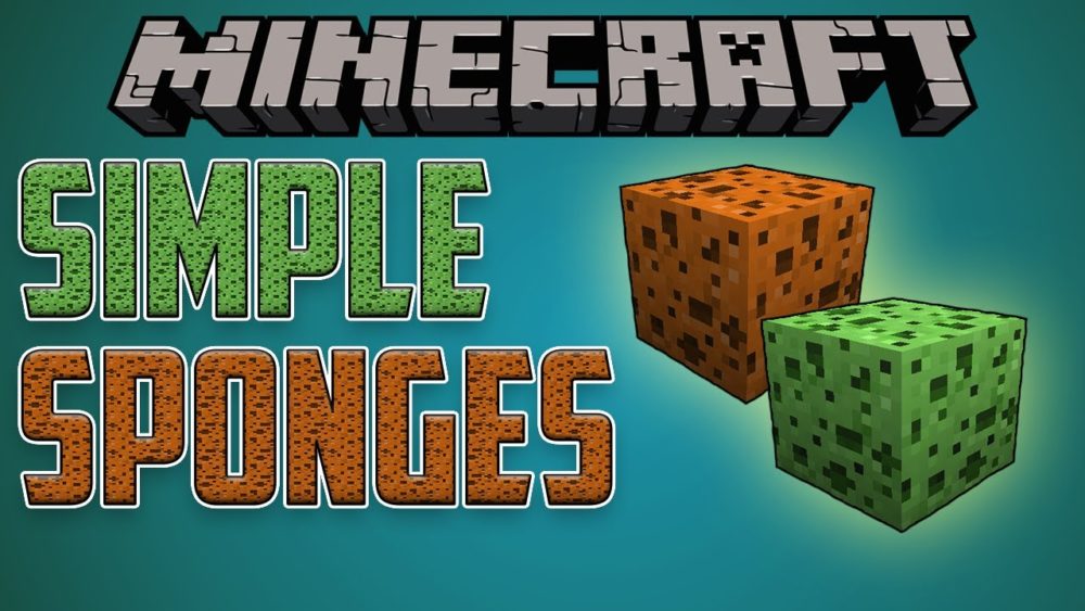 Simple Sponge Mod Para Minecraft 1.20.4, 1.19.4, 1.18.2, 1.16.5, 1.13.2