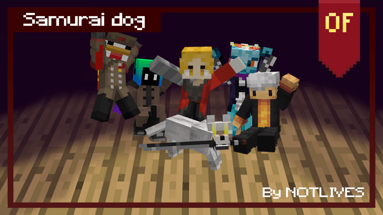 Samurai Dog Texture Pack Para Minecraft 1.19.2, 1.18.2, 1.17.1, 1.16.5