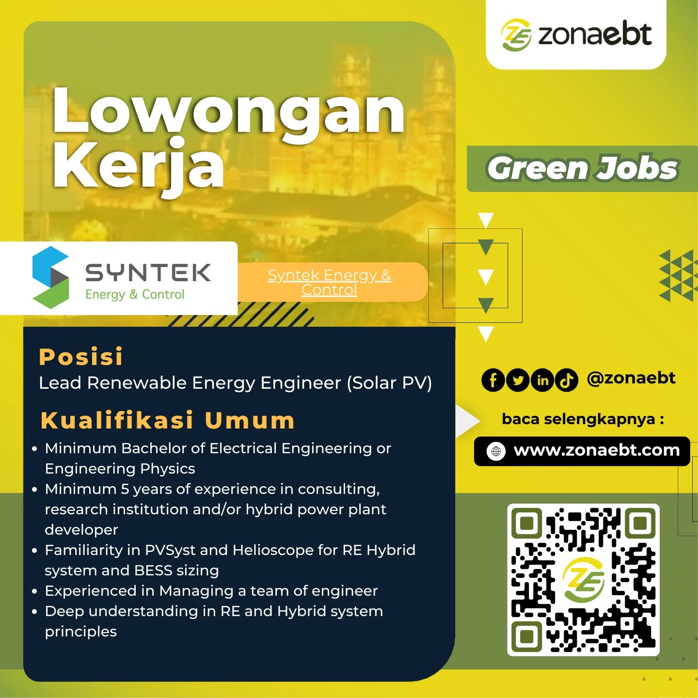 Lead Renewable Energy Engineer (Solar PV)