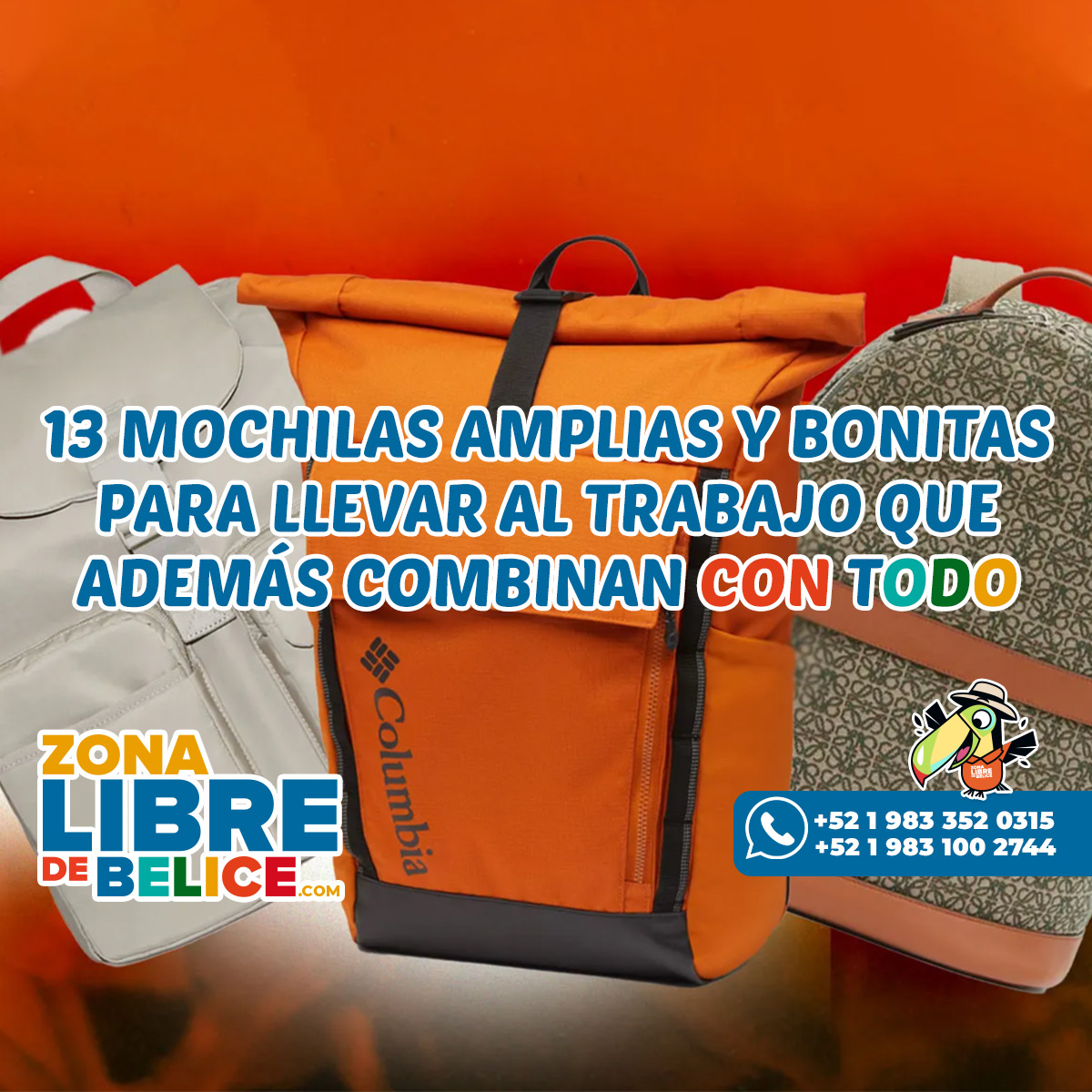 13 mochilas amplias y bonitas para llevar al trabajo que además