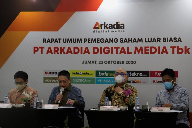 Pemecahan Saham Arkadia Digital Media dibahas dalam RUPSLB