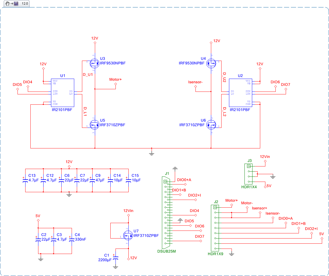 Re Design Example Brushed DC Motor HBridge Control PCB using NI