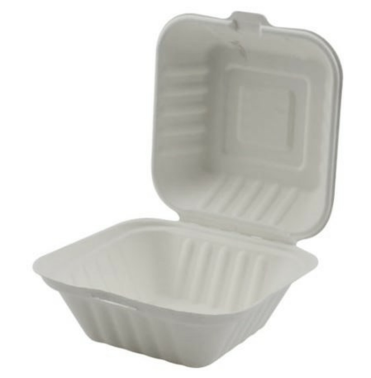 6 x 6 x 3 Hinged Compostable Container 500/case Zone51 Sales Group Inc