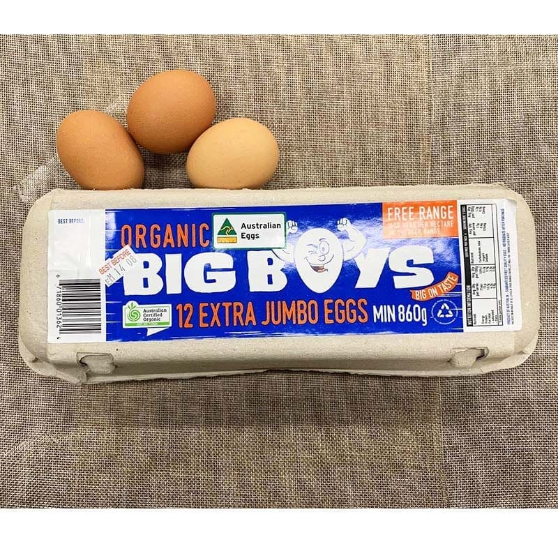 BIG BOYS ORGANIC FREE RANGE EXTRA JUMBO EGGS Zone Fresh