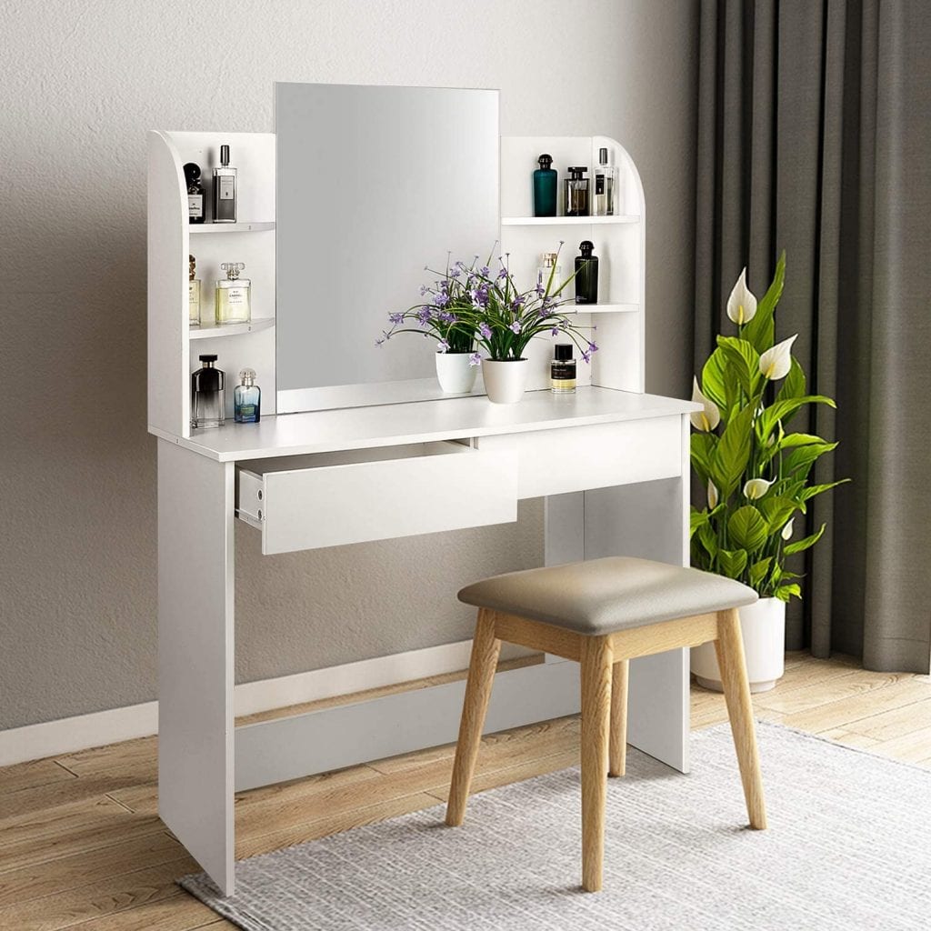 La meilleure table de maquillage avec le meilleur tabouret de coiffeuse