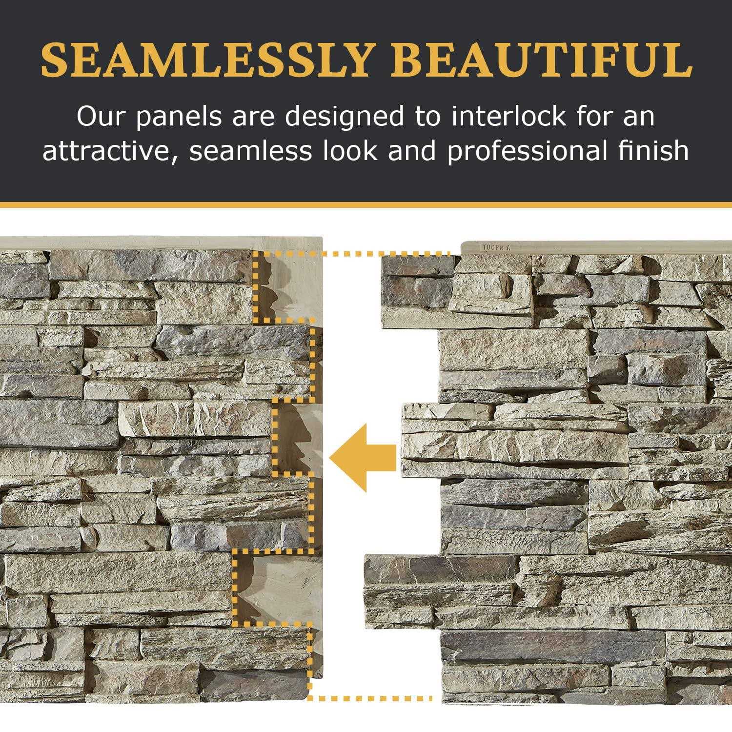 AZ Faux Faux Stacked Stone 3D Textured Wall Panel Sedona Hardware