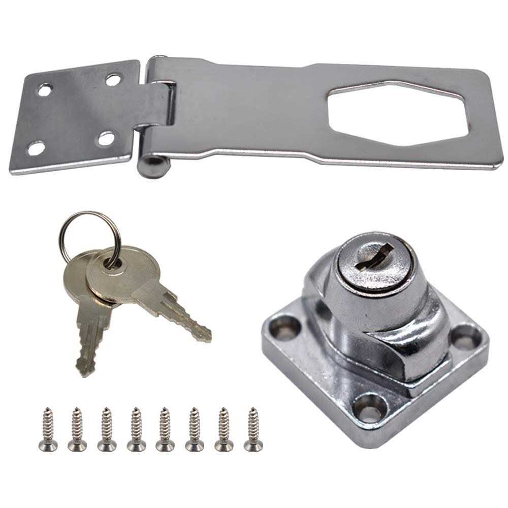 2Pcs Keyed Hasp Locks 4” x 15/8” Catch Latch Safety Lock Door Lock