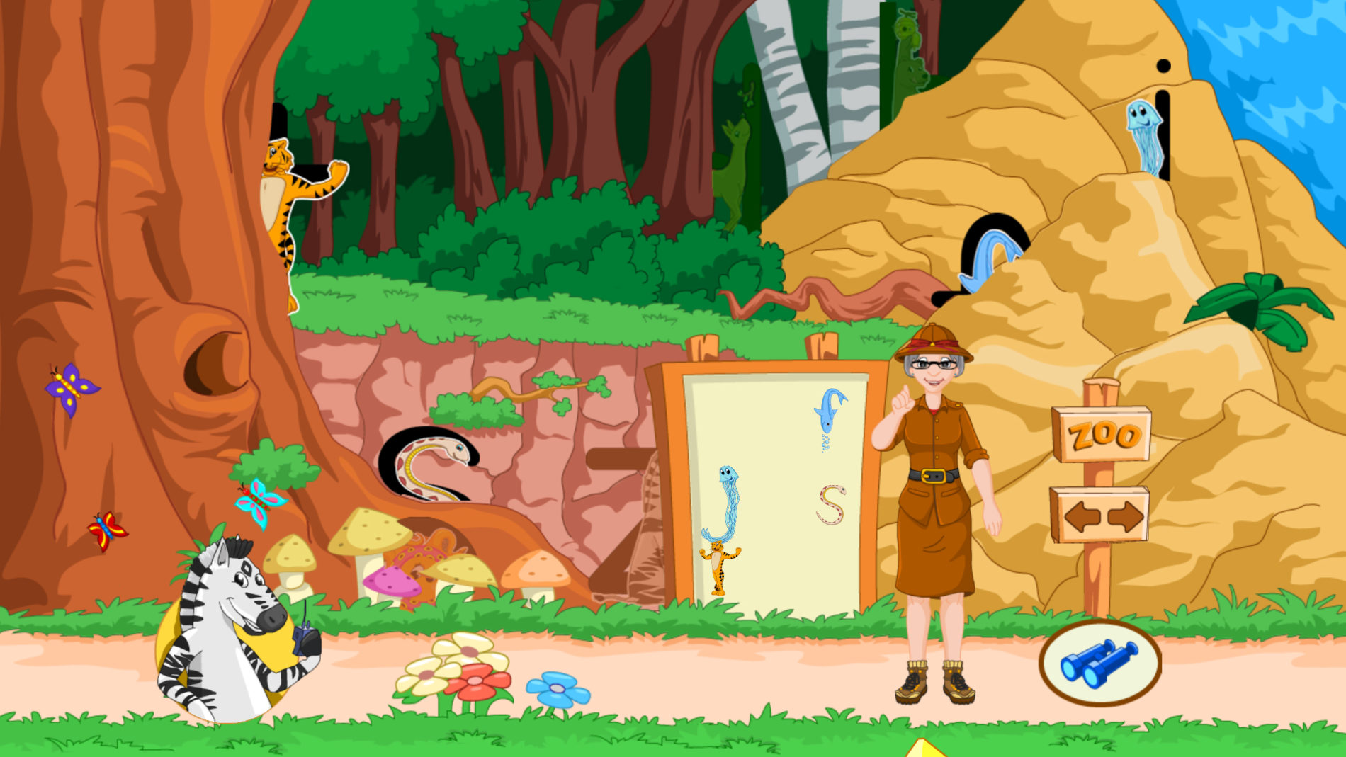 Read and Spell with Zoophonics Game 05 Hidden Picture Aviary Zoo