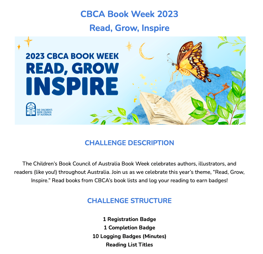 CBCA 2023 Read, Grow, Inspire Beanstack Help Center