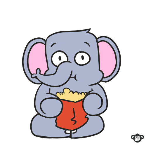 Curious Elephant Eating Popcorn GIF ZooGIF