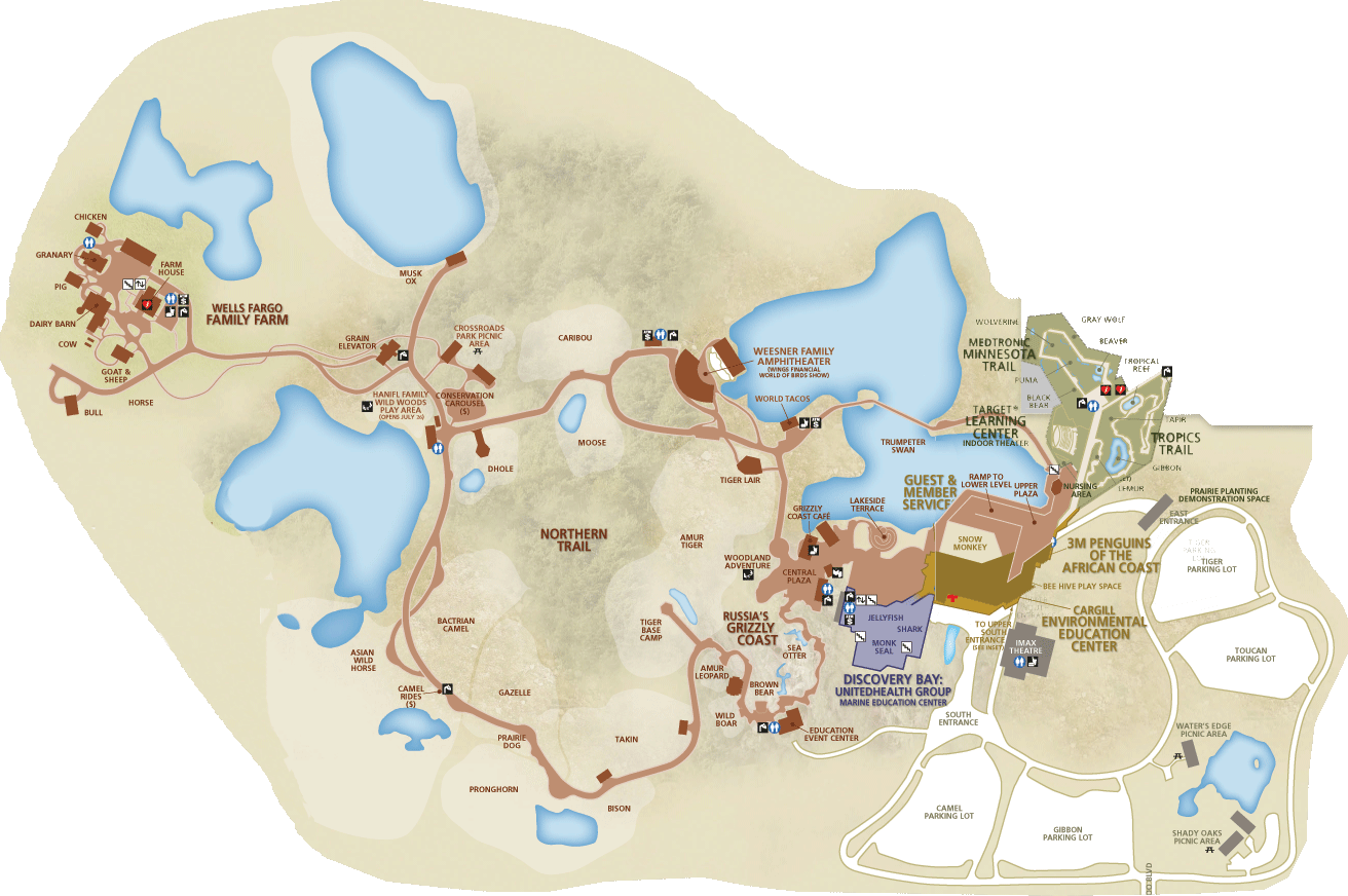 The map of Minnesota Zoo in Apple Valley, USA