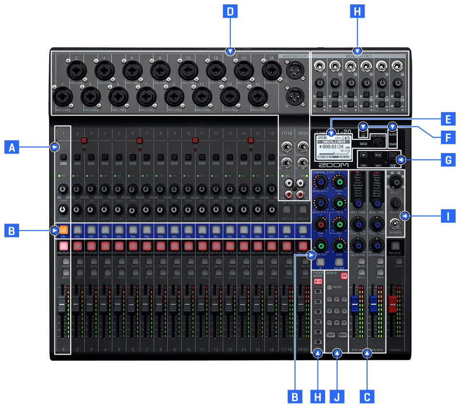 Zoom LiveTrak L20 Digital Mixer ZoomAV.co.nz LiveTrak L20