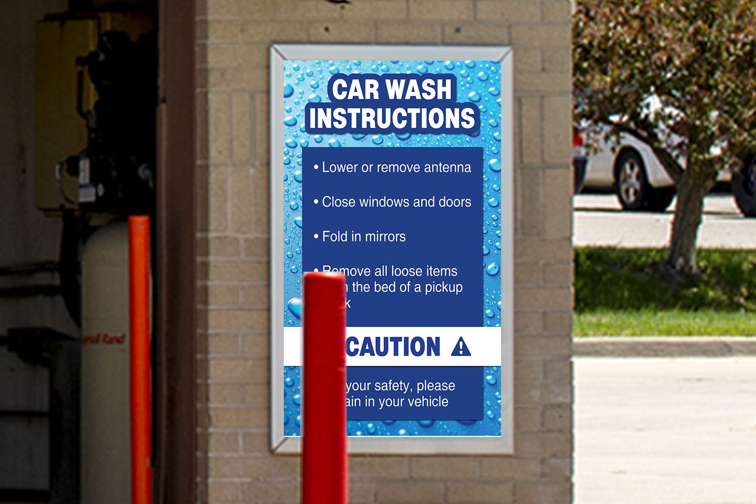 Car Wash Instructional Message 28x44 Insert