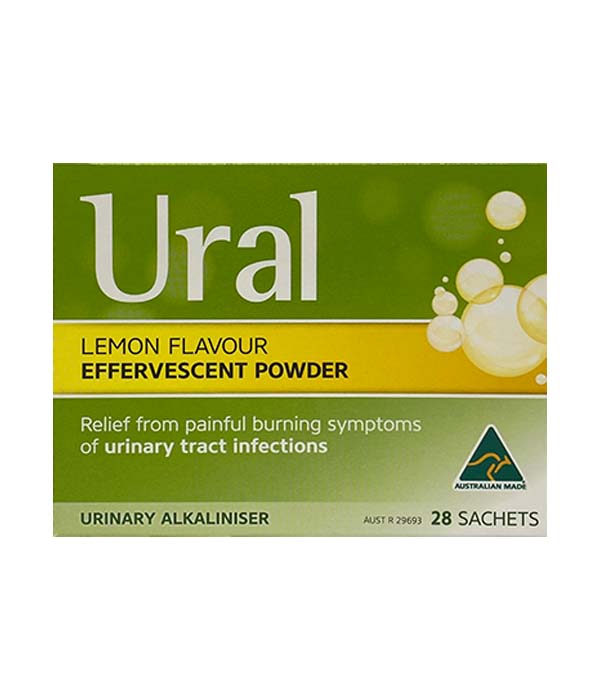 Ural Effervescent Powder, Lemon Flavour, 28 sachets