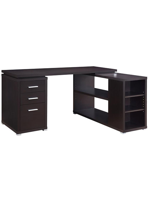 YVETTE LSHAPED OFFICE DESK CAPPUCCINO Zozi’s Loft