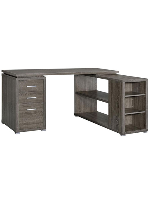 YVETTE LSHAPED OFFICE DESK WEATHERED GRAY Zozi’s Loft