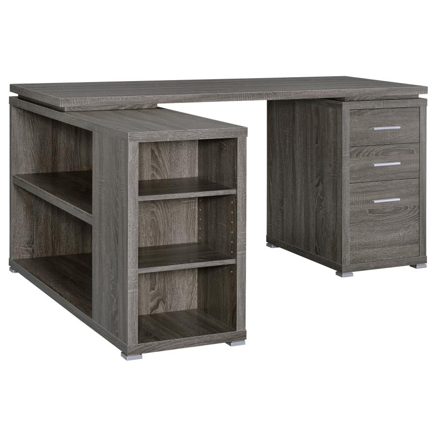 YVETTE LSHAPED OFFICE DESK WEATHERED GRAY Zozi’s Loft
