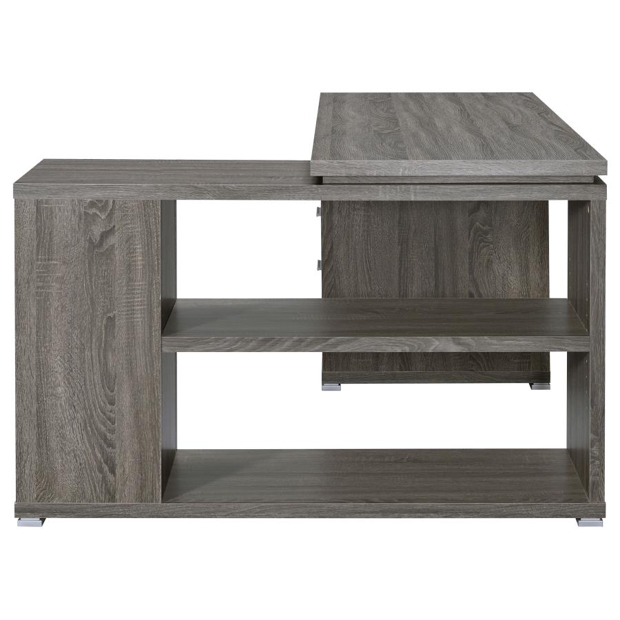 YVETTE LSHAPED OFFICE DESK WEATHERED GRAY Zozi’s Loft