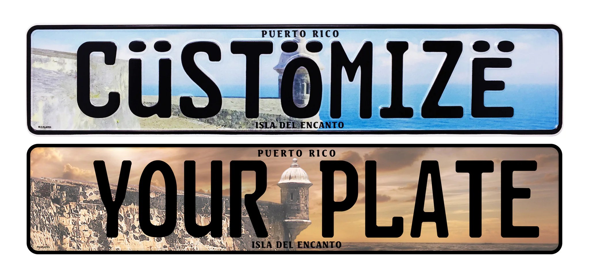 Puerto Rico Embossed Custom License Plate