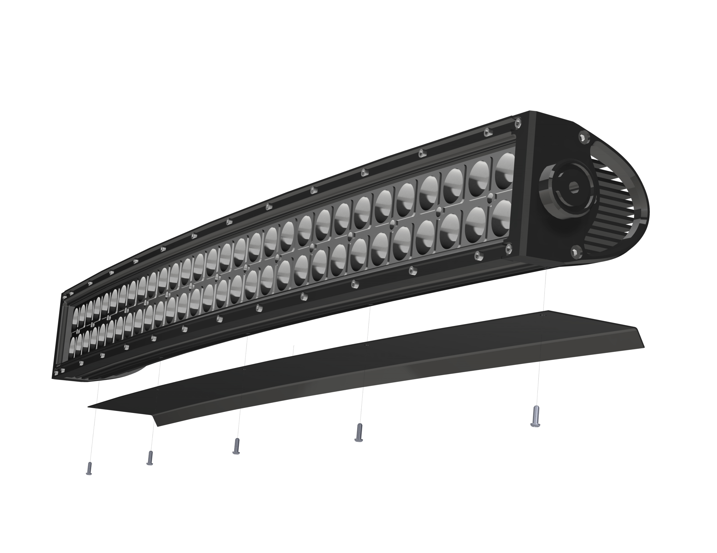 Noise Cancelling Wind Diffuser for (1) 52 Inch Curved Double Row LED