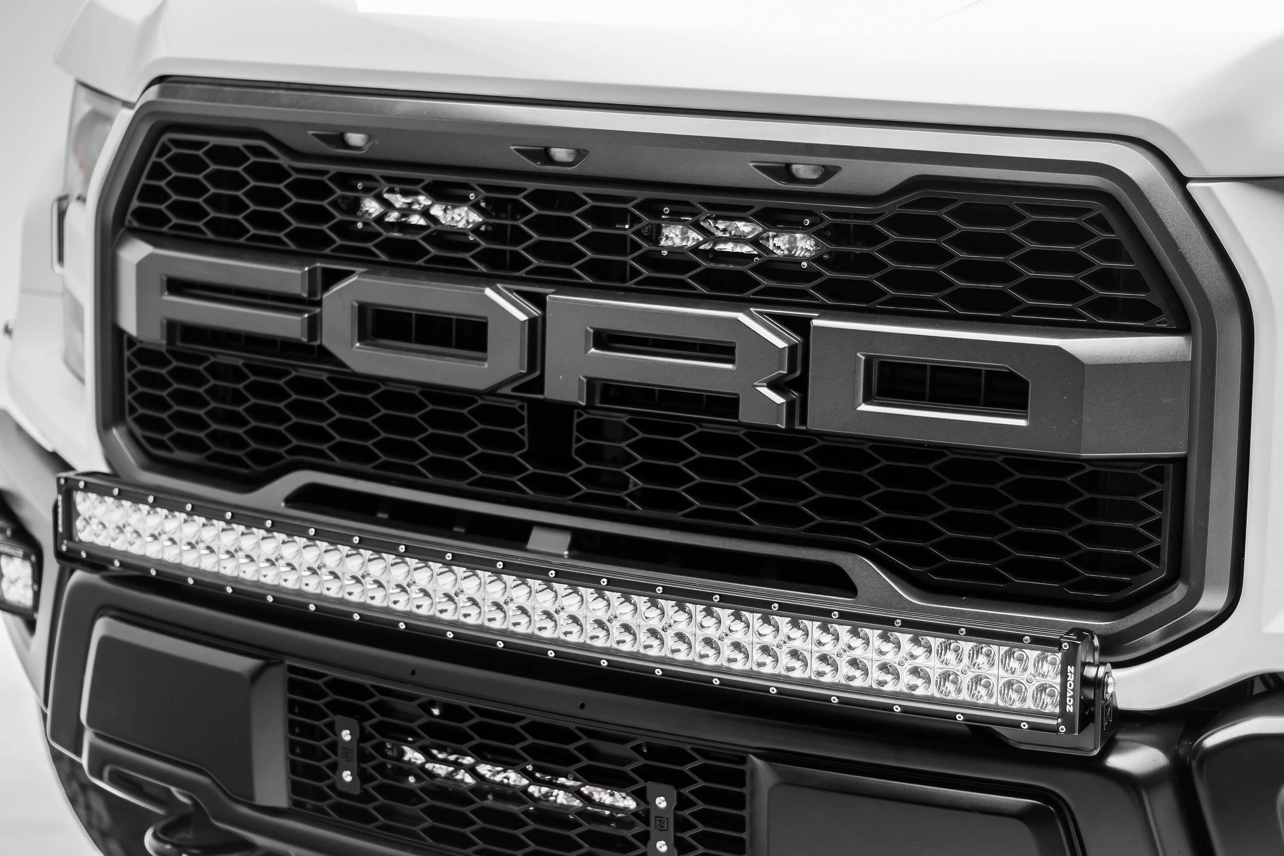 2017 2020 Ford F 150 Raptor Oem Grille Led Kit Incl 2 6 Inch Led Straight Single Row Slim Light Bars Pn Z415651 Kit