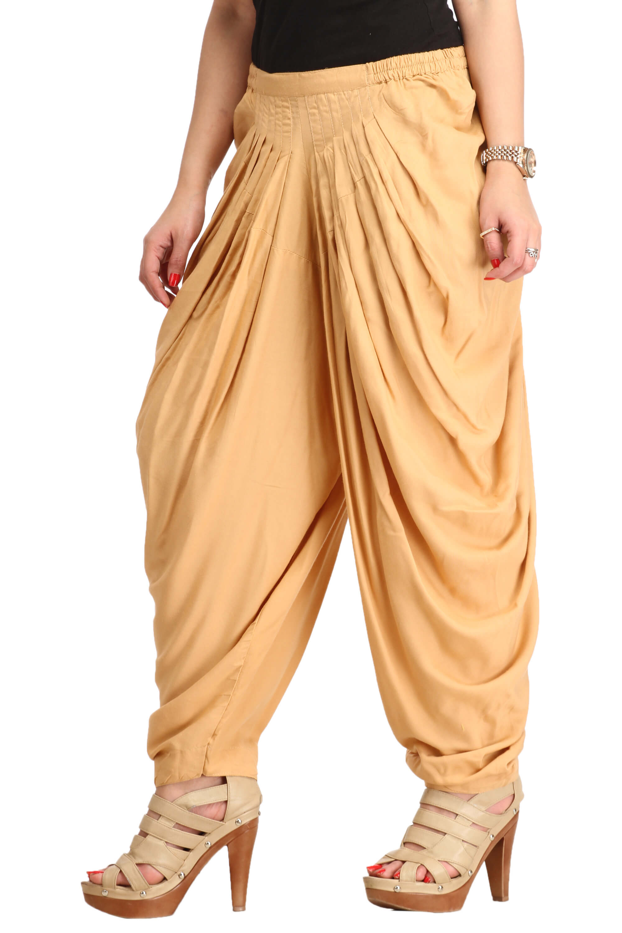 Beige Solid Color Dhoti Harem Pants for Girls & Women Zubix Clothing, Accessories and Home