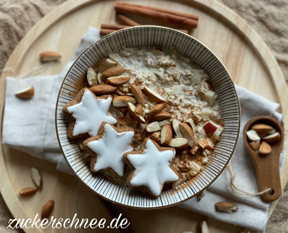 Apfel Zimt Porridge (Rezept) » einfach, kalorienarm & lecker