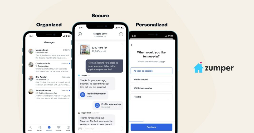 Zumper first to modernize rental marketplace with inapp messaging(01)