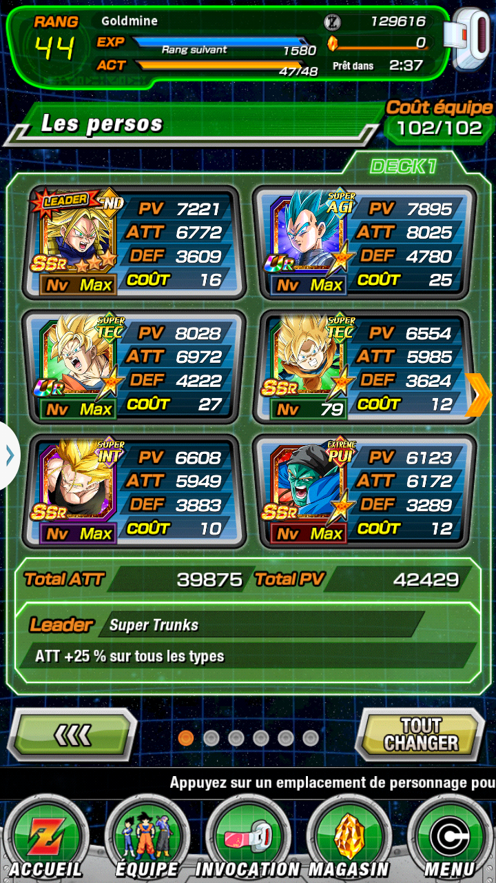 Ma team, vos conseils ? Dragon Ball Z Dokkan Battle France