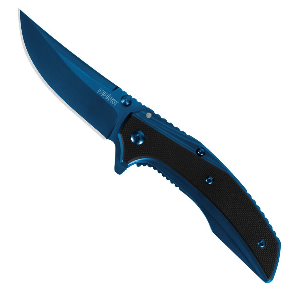 Couteau Kershaw Outright Blue/Black A/O Acier 8Cr13MoV Manche G10