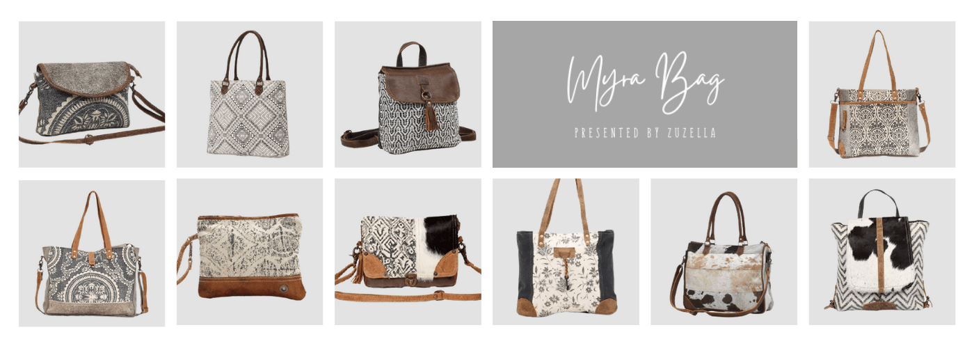 Myra Bag Banner _ Presented Script Zuzella Quality items right to