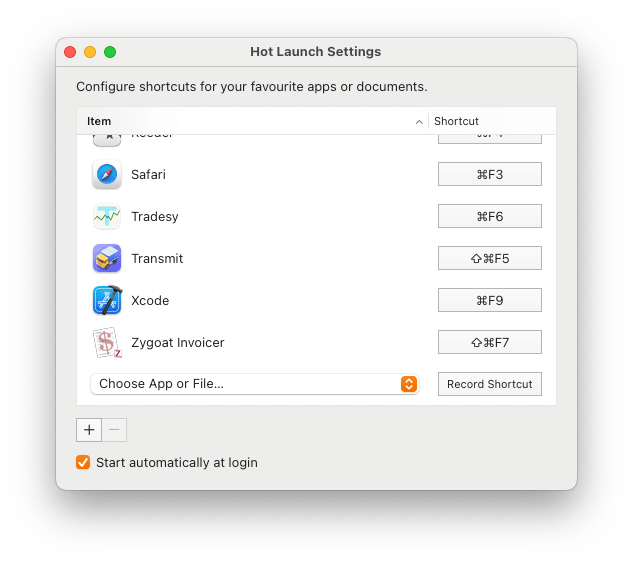 Hot Launch A quick hotkey app switcher for Mac