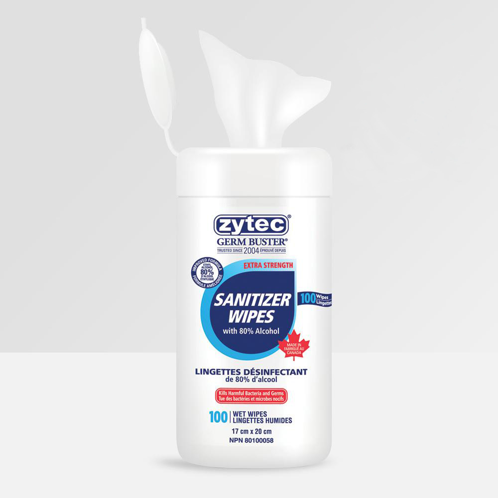 Sanitizer Wipes 100 Wipes Zytec Germ Buster