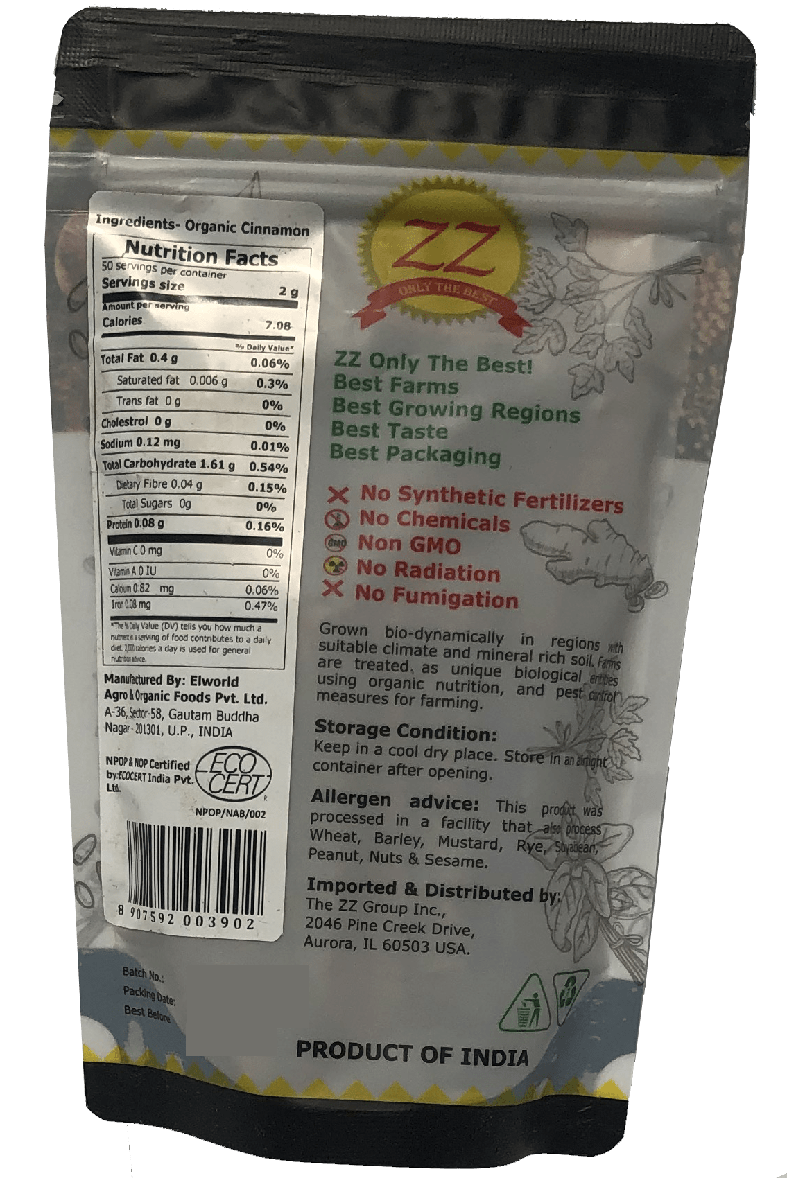 Organic Cinnamon Sticks Gluten Free ZZ Organic